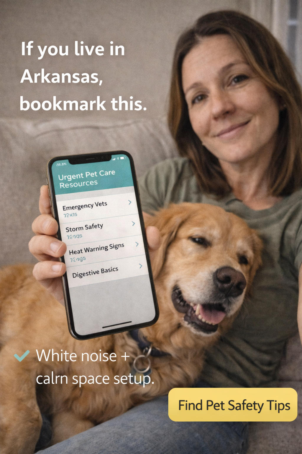 Pet owner with golden retriever and digestive support supplements